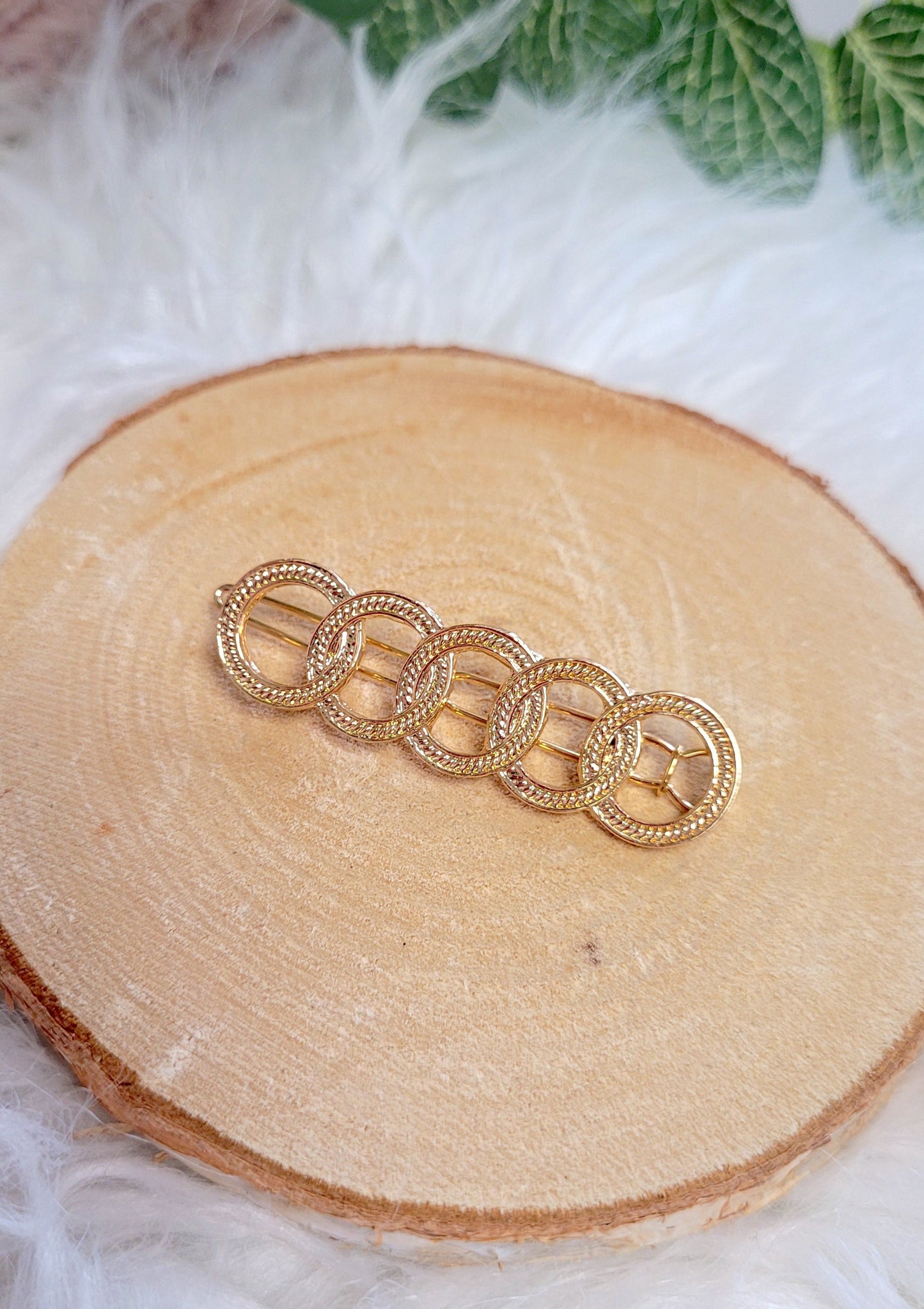 Barrette fantaisie en acier inoxydable en forme de 5 anneaux entrelaces Mile_Mila