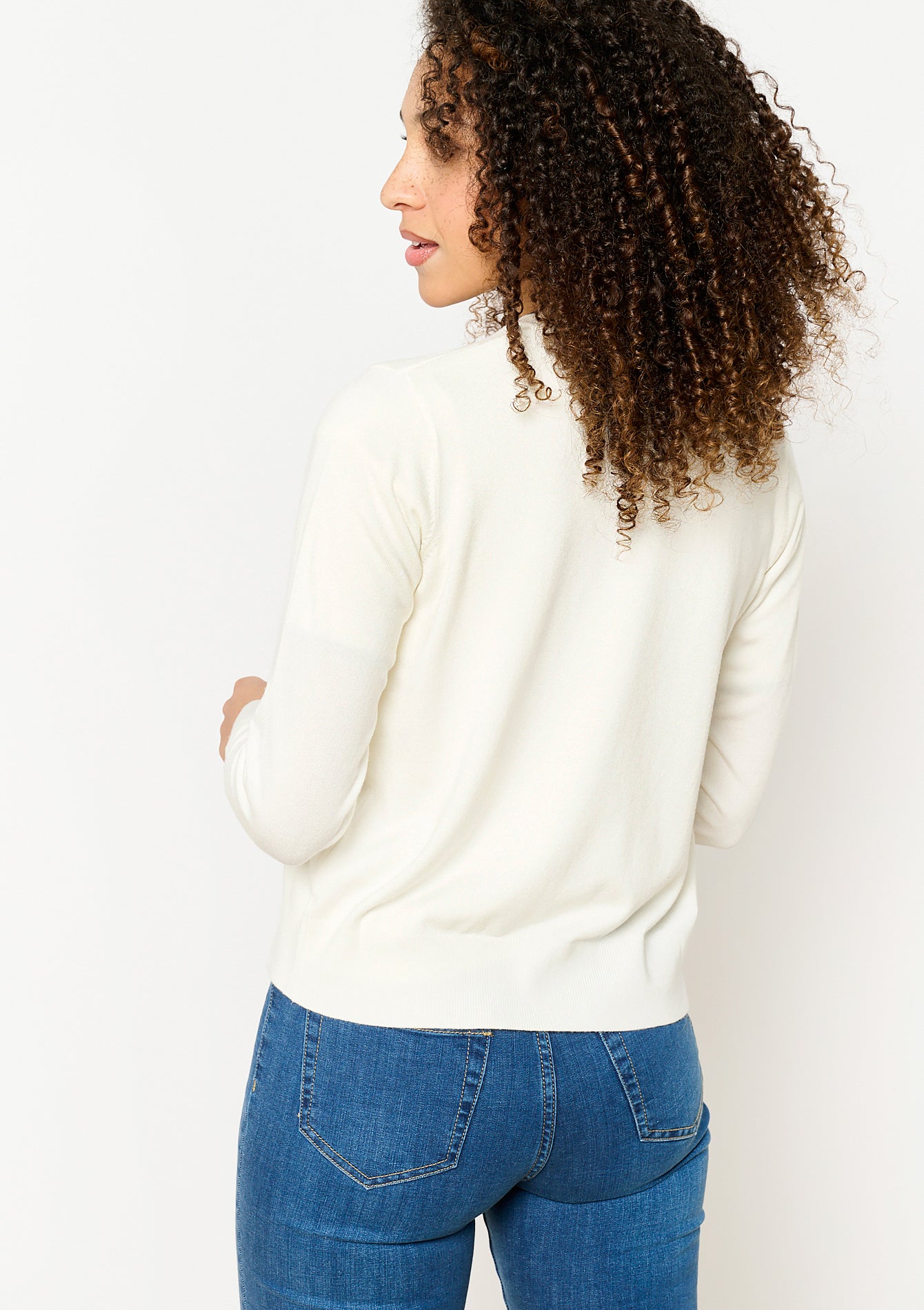 Vue de dos du gilet basic blanc CARBONE de Lolaliza