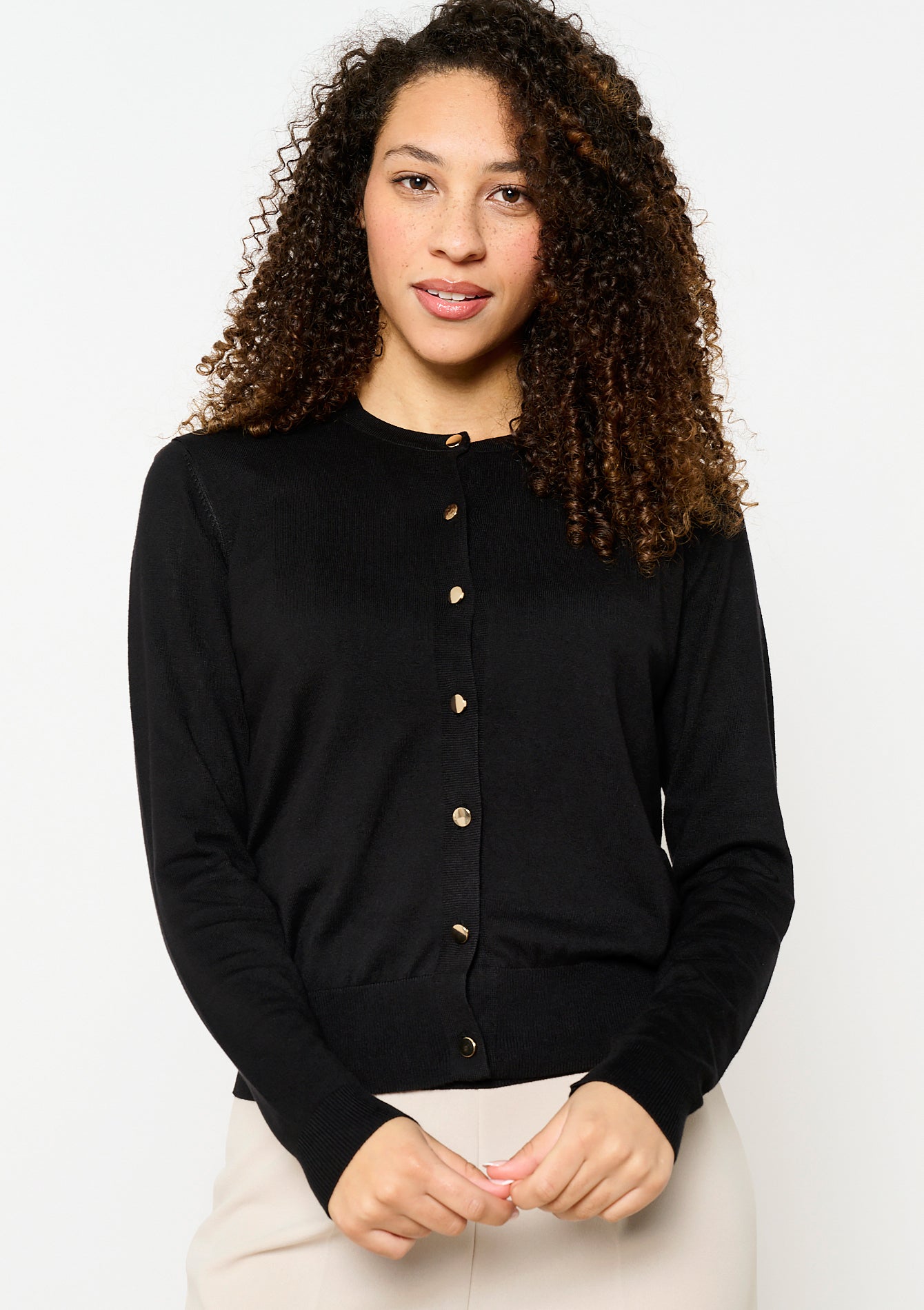 Gilet noir fin en maille CARBONE de Lolaliza