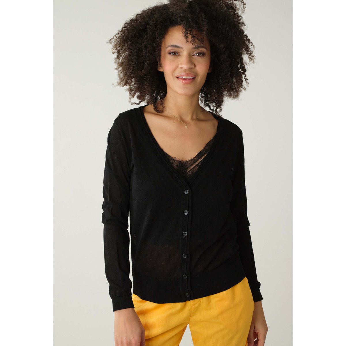 Gilet fin noir dos en dentelle transparente Milsa DEELUXE