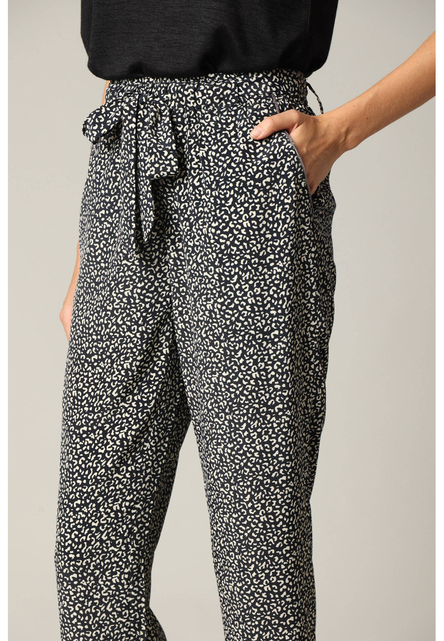 Pantalon ceinture paper bag print animalier EDILINE de Deeluxe