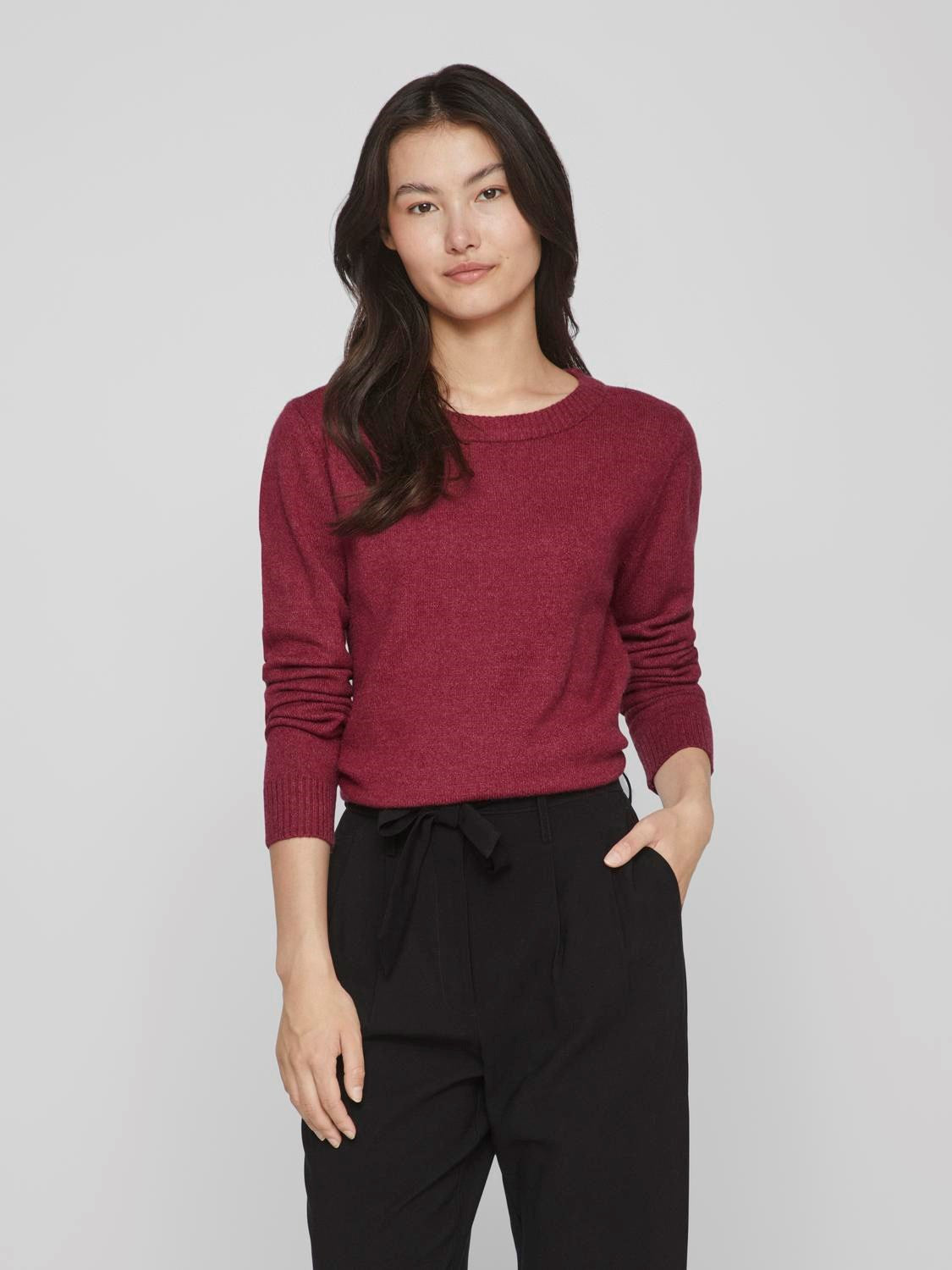 Look porté du pul tout doux lie de vin Viril de Vila