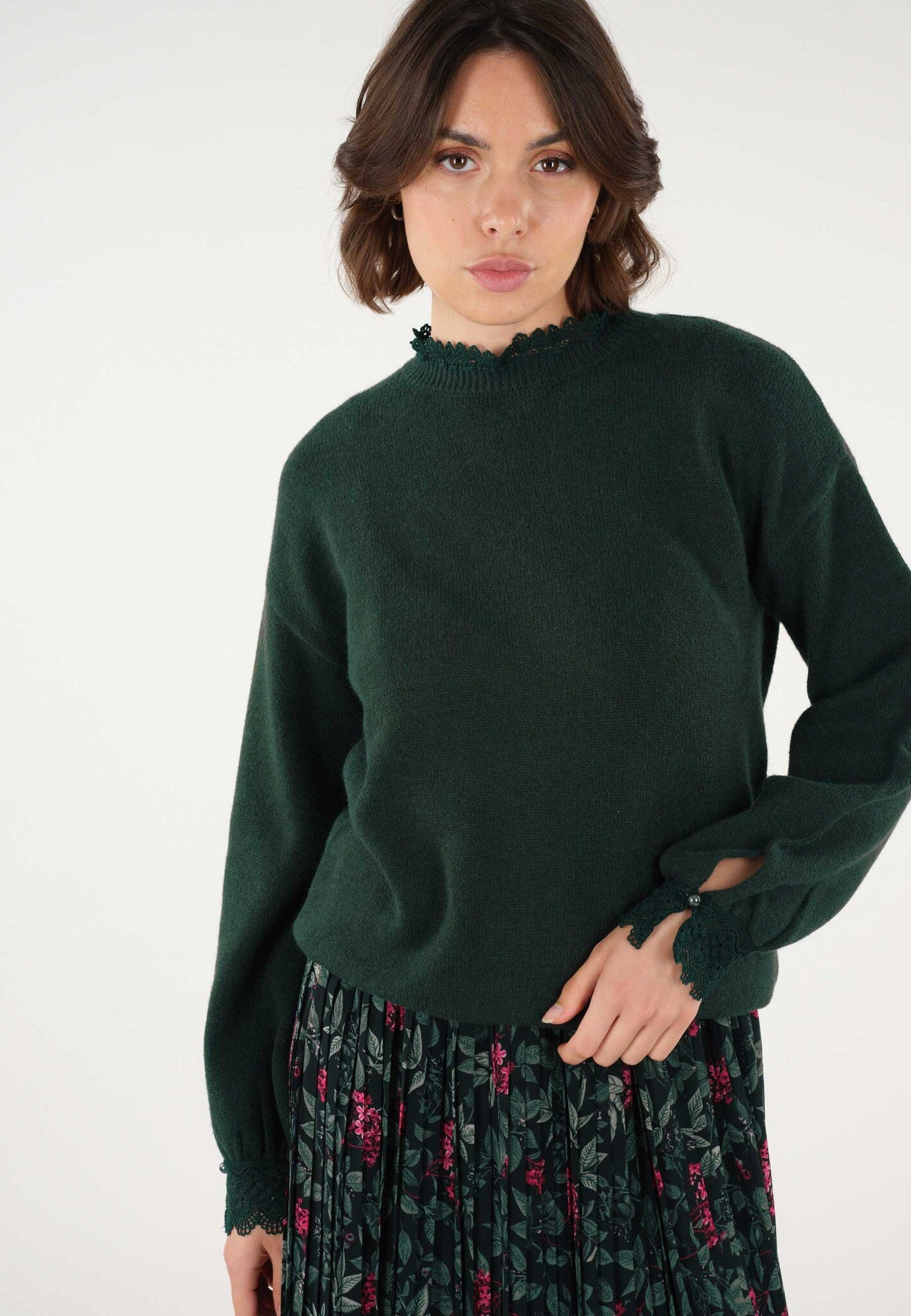 Pull ample vert sapin Anntai de Deeluxe