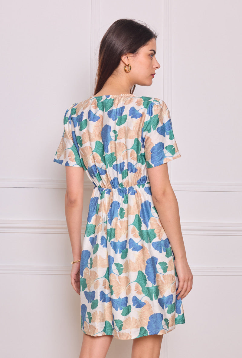 Vue de dos de la robe Print Ginko de Maêlle