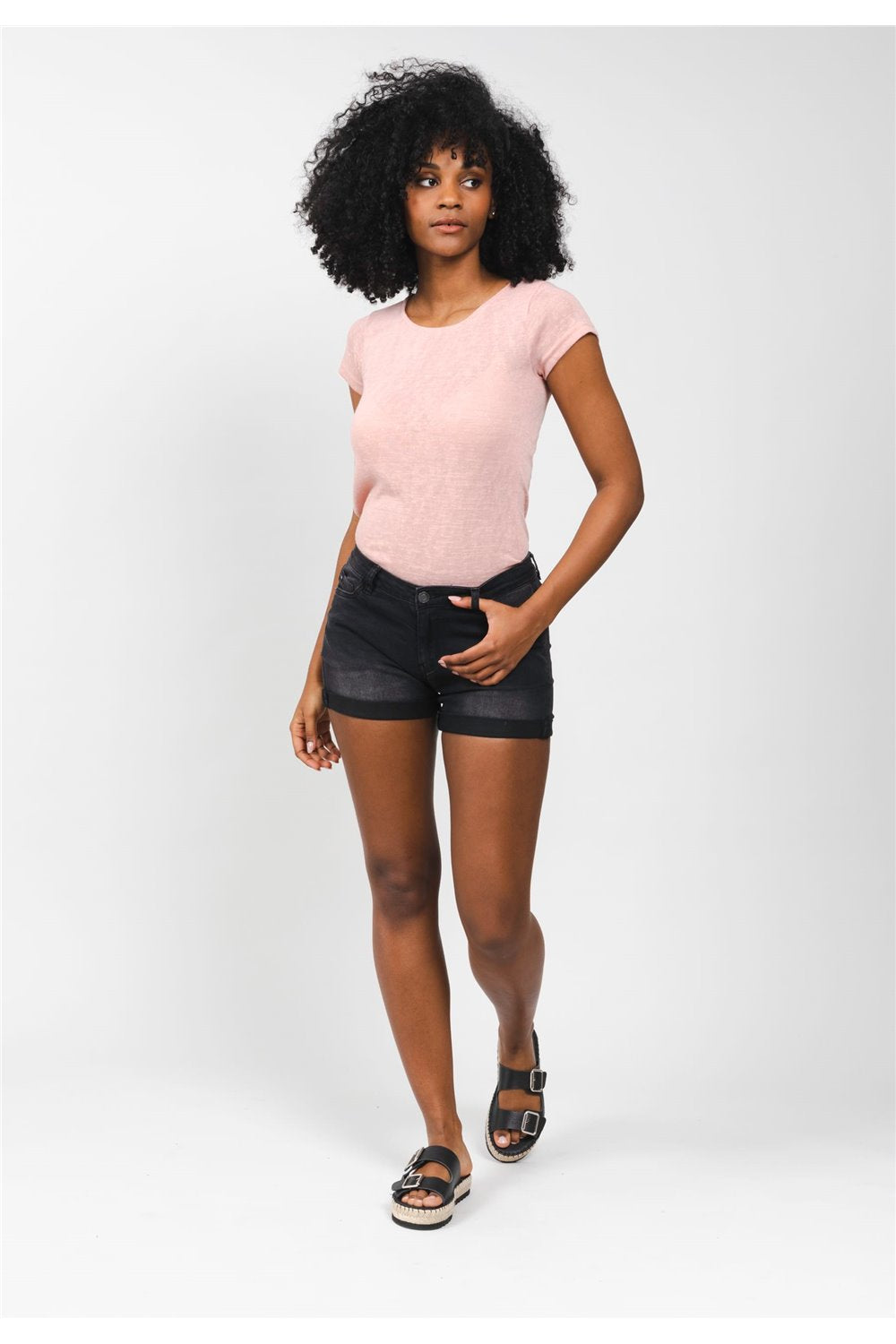 Short confort en denim noir  Cassandre de Deeluxe