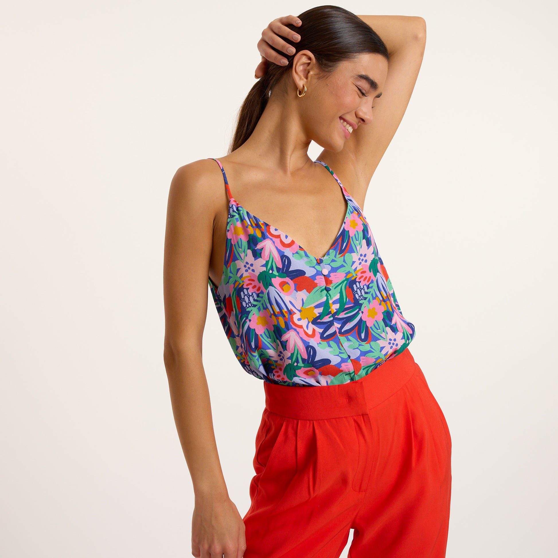 Top à fines bretelles imprimé floral Yvonne de Artlove