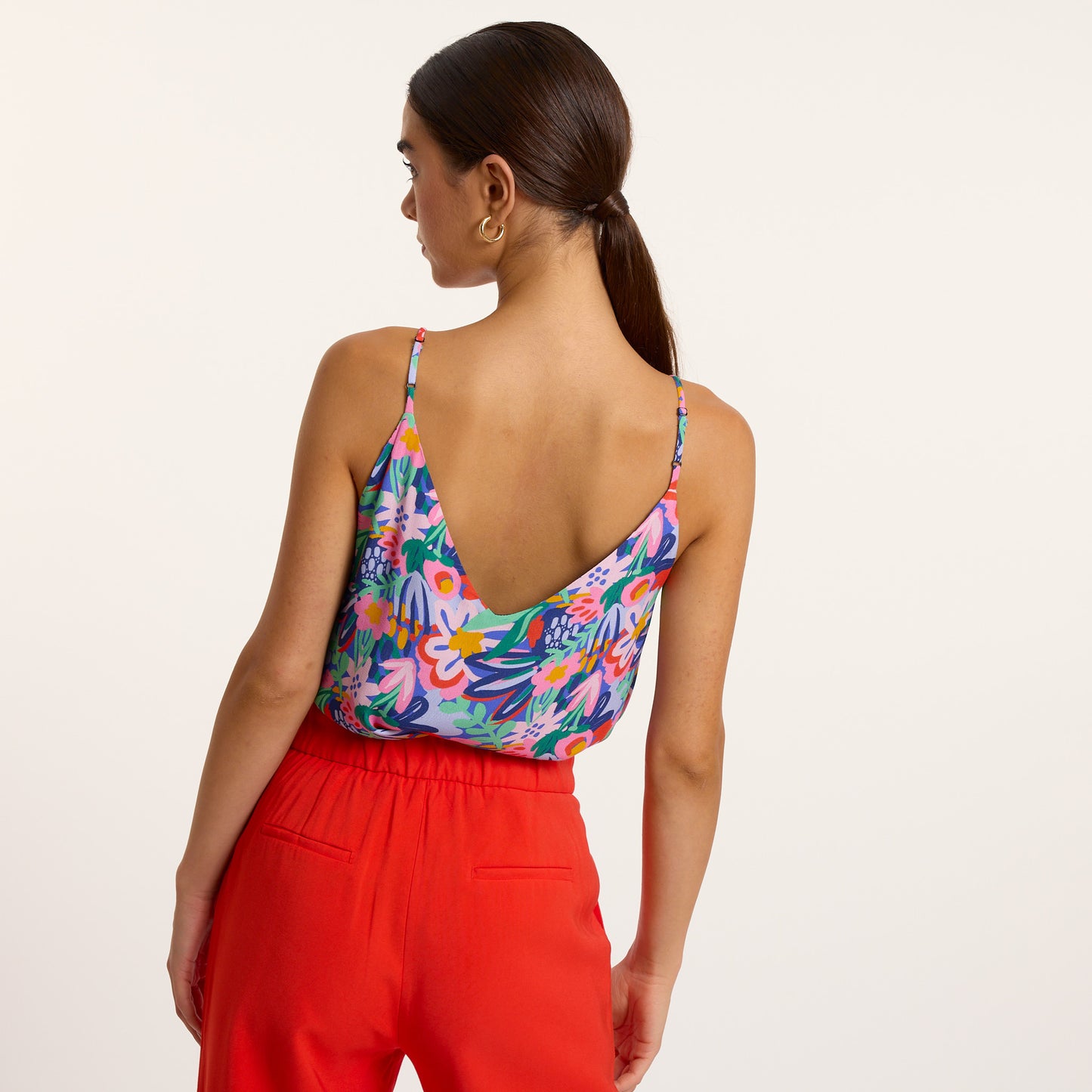 Caraco avec V dans le dos fleuri et coloré Yvonne de Artlove