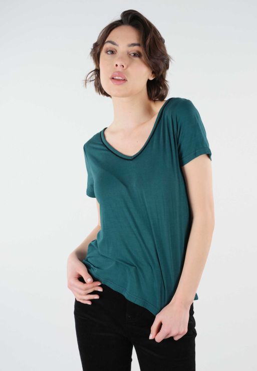 Tshirt vert coupe ample et droite à manches courtes Casa de Deeluxe