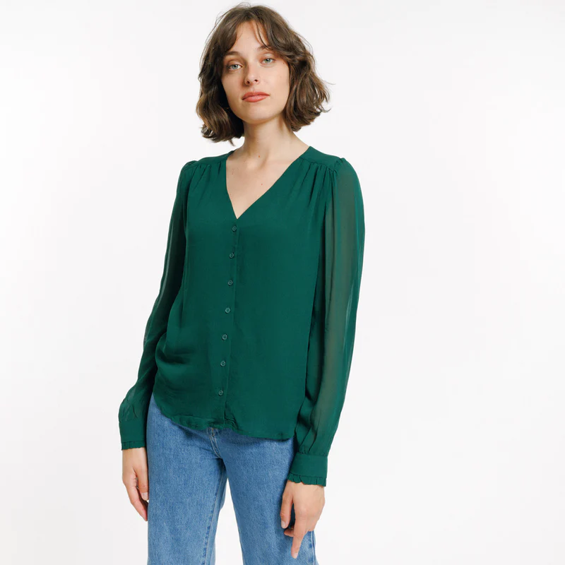 Blouse en mousseline verte Lucy Artlove