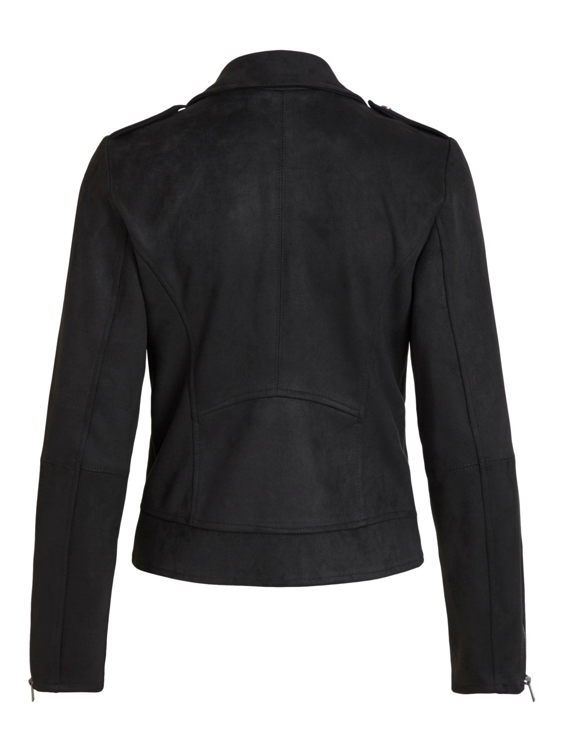 Blouson biker simili daim noir Vifaddy vila vue de dos seul