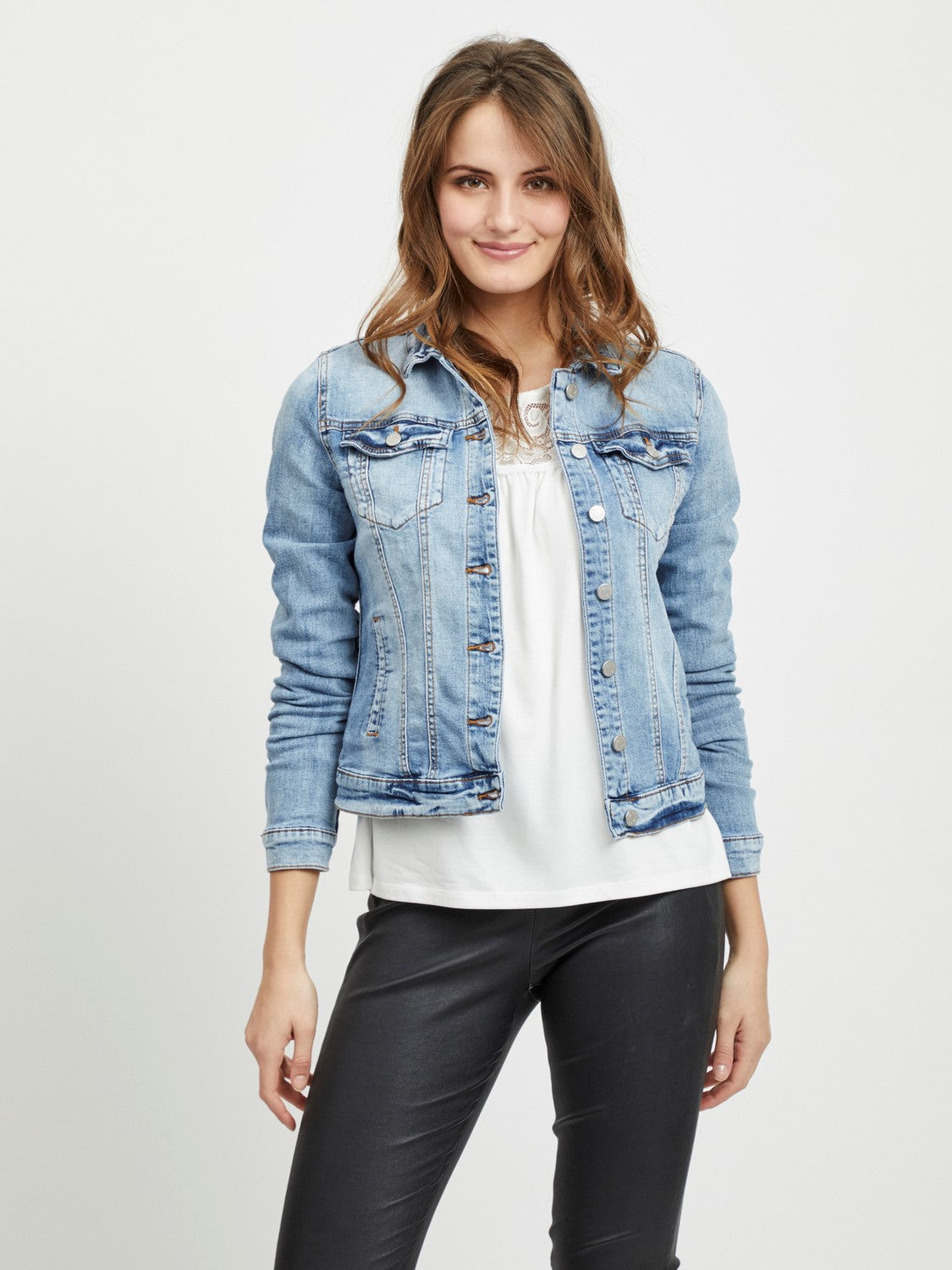 Blouson denim clair Vishow vila vue de face