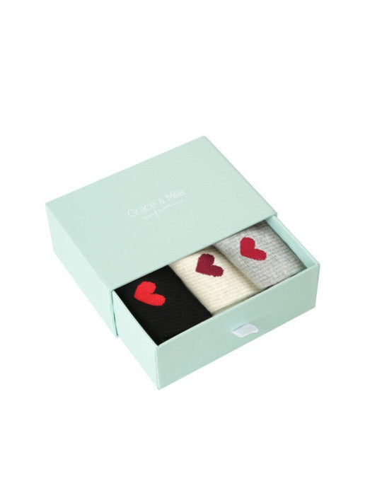 Coffret chaussettes coeur multicouleur Grace and Mila