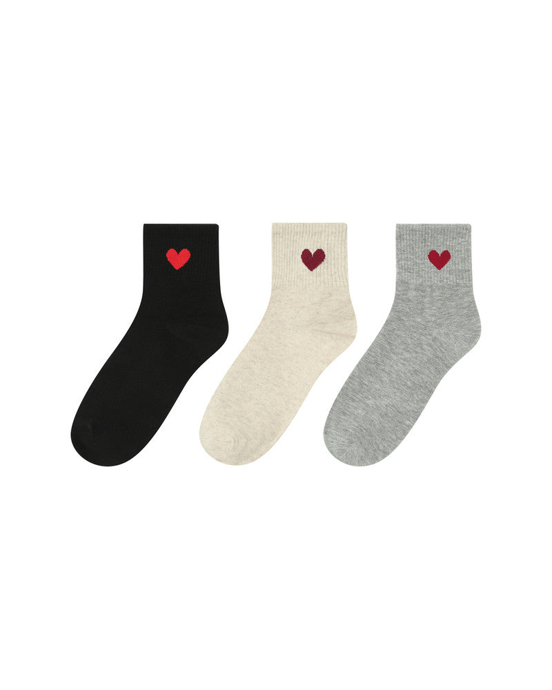 Chaussettes fantaisies mi hautes coeur Grace et Mila