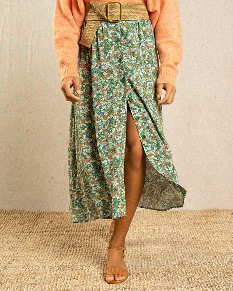 Jupe longueur midi fendue devant Irlande de Grace and Mila