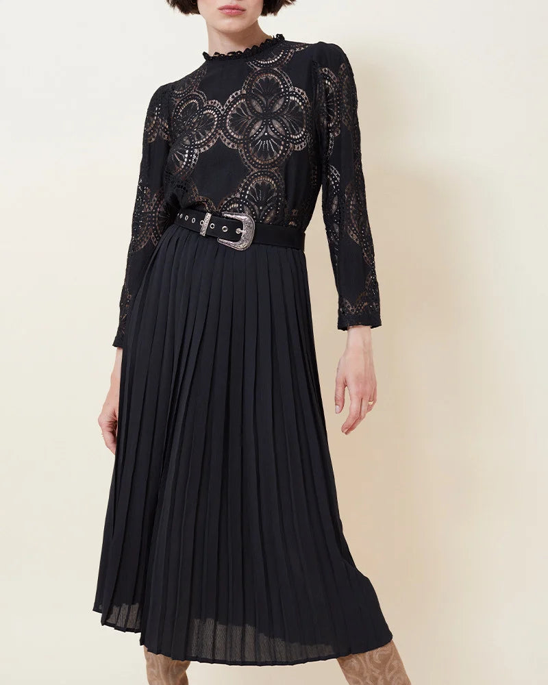 Jupe Plissée et légère, longueur midi Gennifer de Grace et Mila