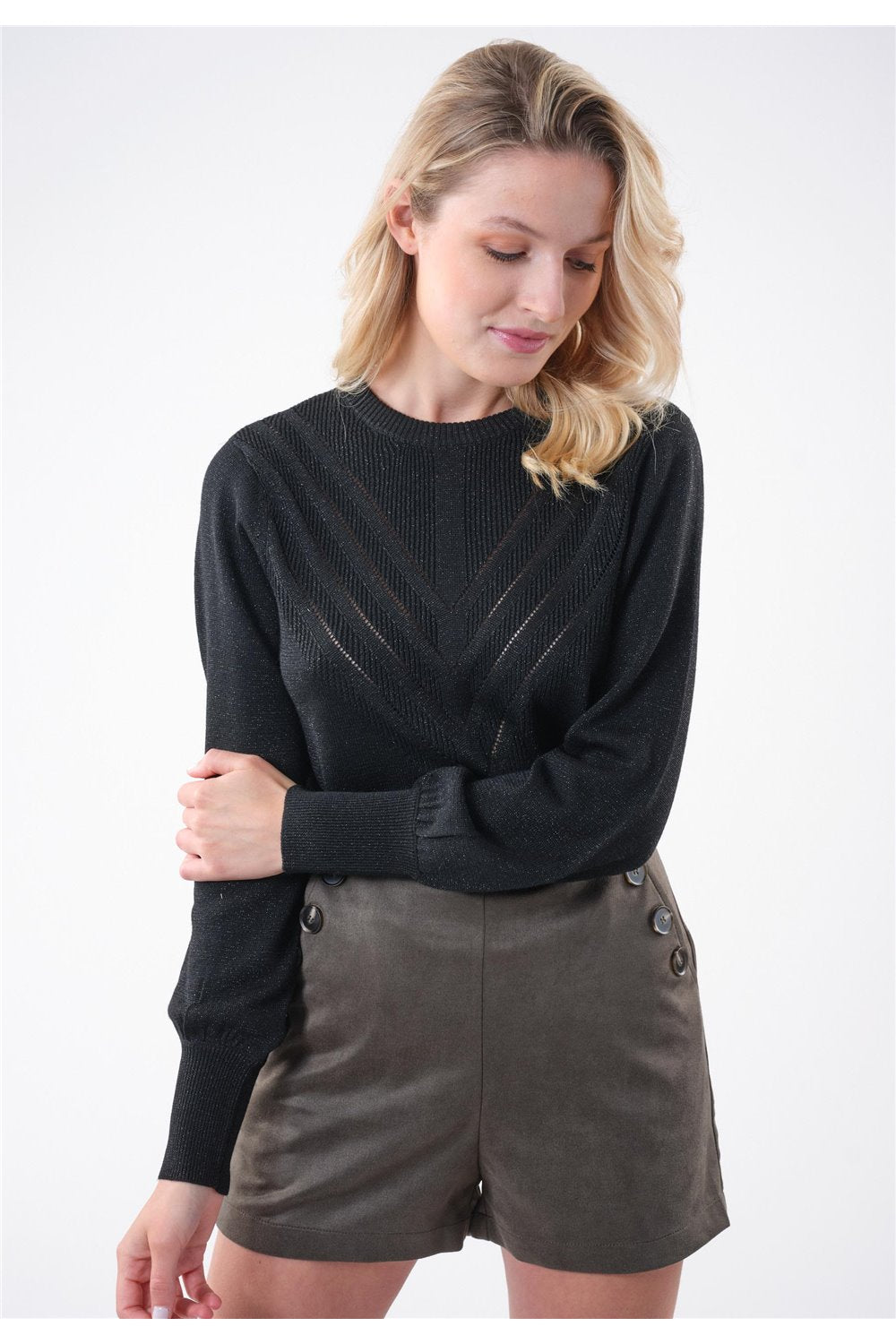 Pull col rond en laine irisée Deeluxe