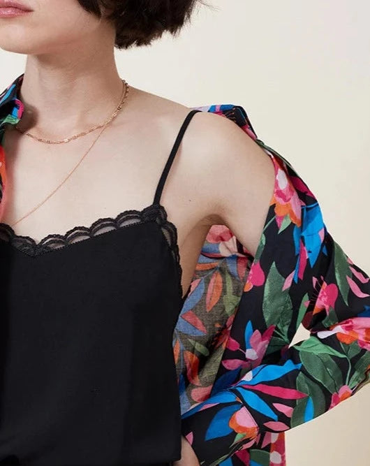 Caraco à dentelles Gregori noir de Grace et Mila