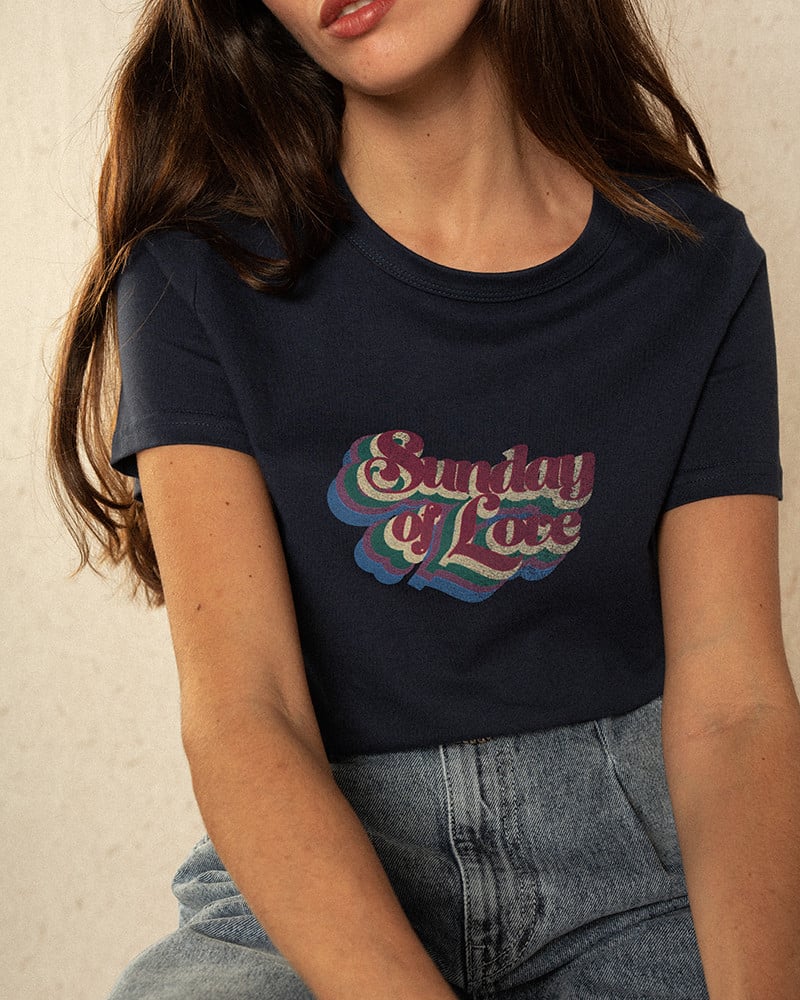 Tshirt manches courtes marine print retro Inouk Grace and Mila