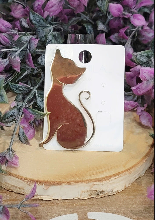 Broche en acier inoxydable Chat Mile Mila