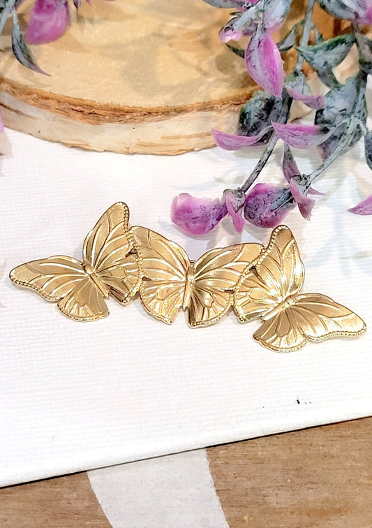 Broche en acier inoxydable Papillons Mile Mila