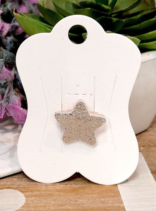 Broche petite étoile cuir irisé Argent Les Cleias