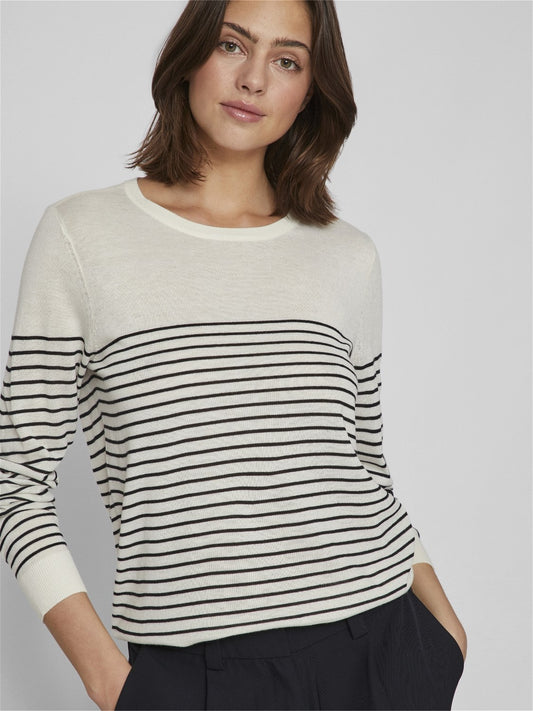Pull fin a fines rayures noires Viabella