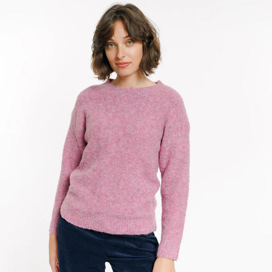 Pull rose maille mousseuse rose Nicola Artlove