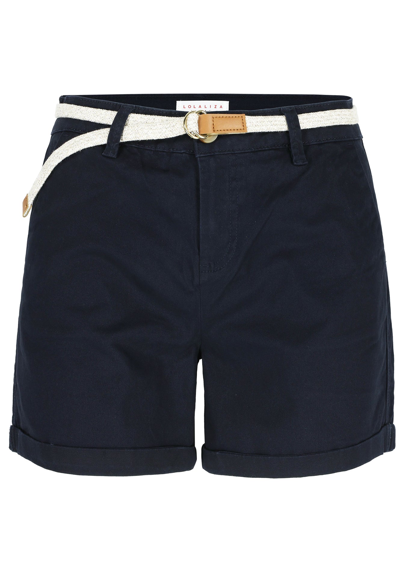 Short marine avec poches cotés en coton de Lolaliza