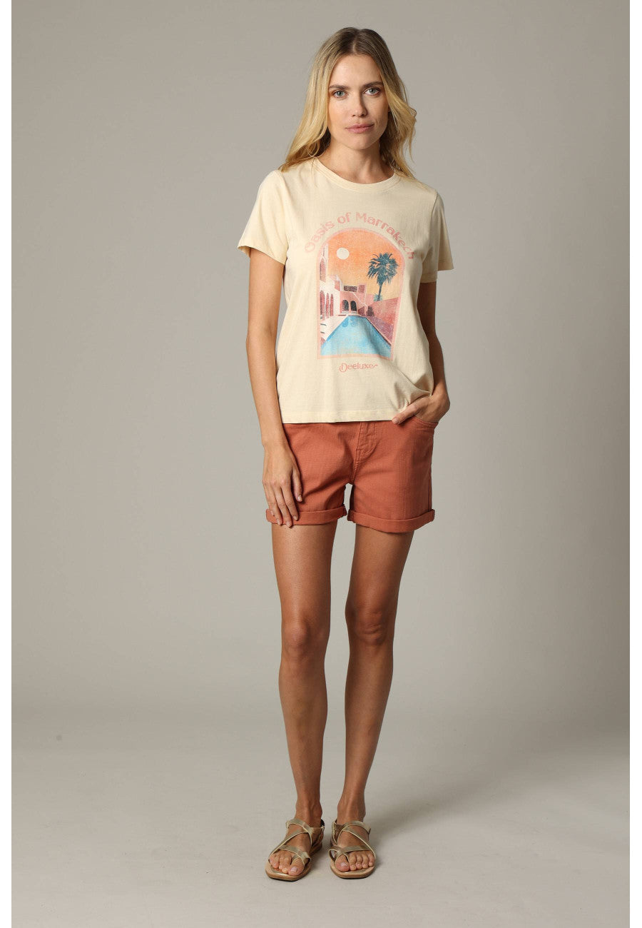Look Porté Thsirt RIAD et Short CERISE terracota Deeluxe