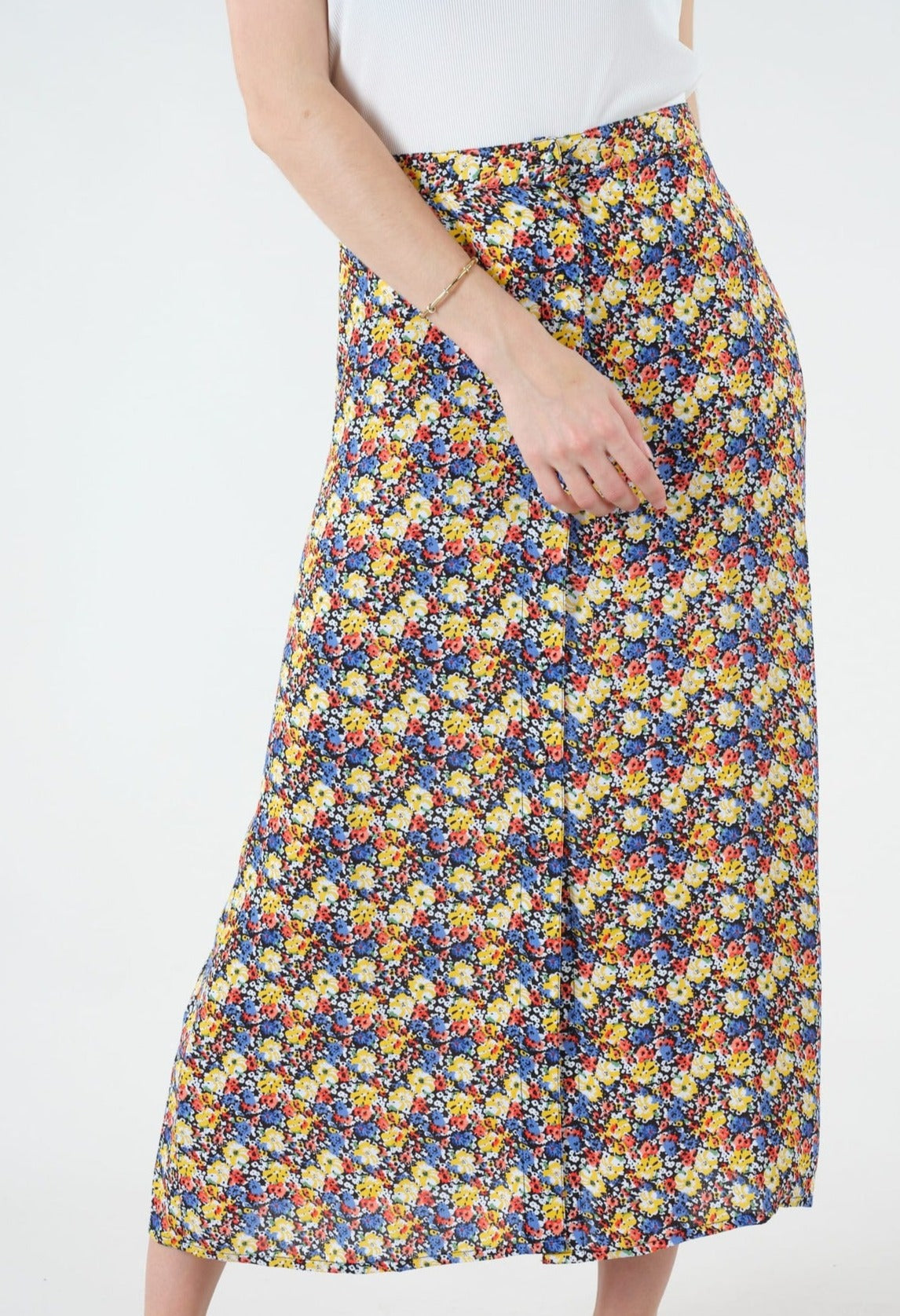 Jupe imprimé fleuri multicolor boutonné devant Yepa Deeluxe